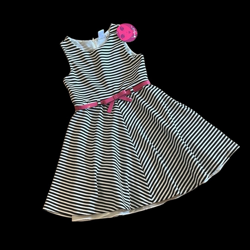 Emily West Black and White Fit and Flare Dress